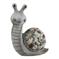 Garten Dekofigur Schnecke Stones H. 39Cm Grau GrüN Magnesia Formano S26