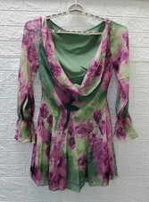 New ASOS DESIGN Long Sleeve Cowl Neck Mini Dress Multicolor Size 10