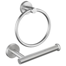 Bathroom Hardware Set, Towel Ring  Toilet Paper Holder, Brushed Nickel