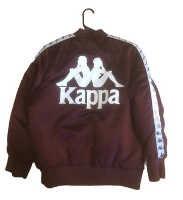 Mens very Rare KAPPA Jacket Big Logo Size Small Burgundy Tone