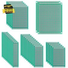 32 Pcs PCB Board, Green Circuit Board with 5 Sizes Compatible, Double Sided PCB