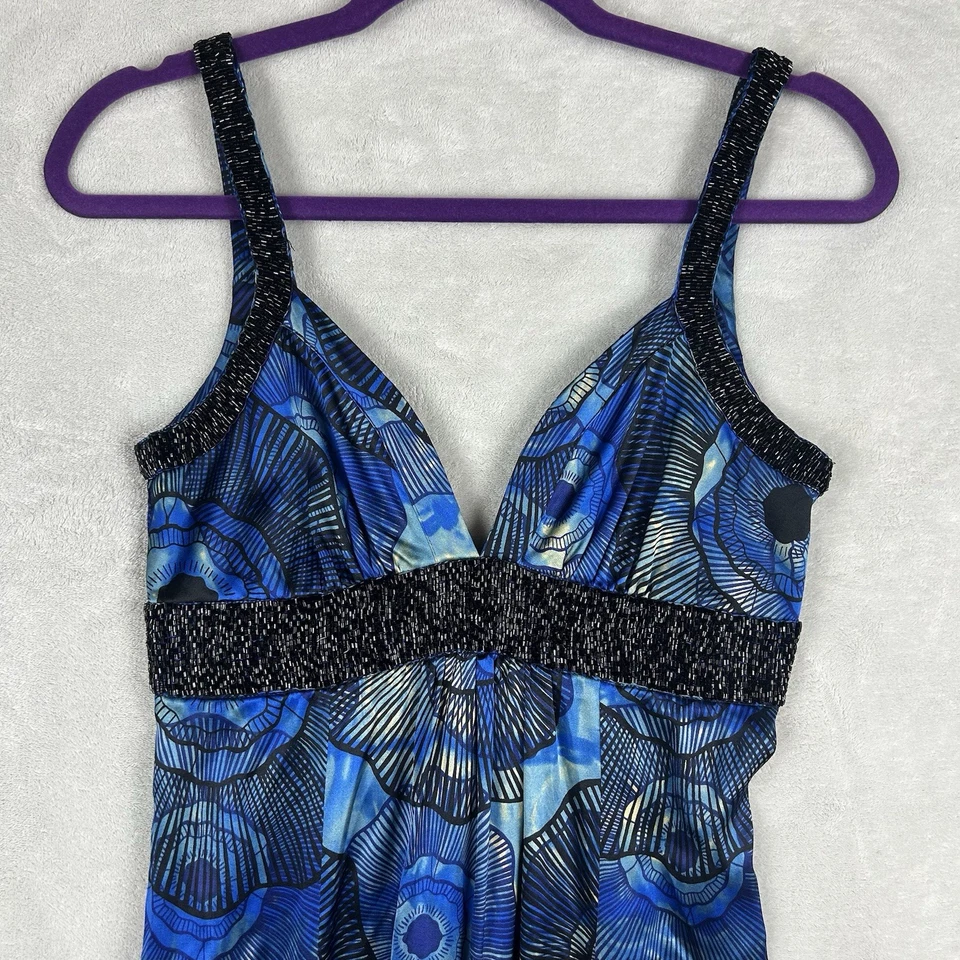 Y2K Marciano Dress XS Blue Silk Maxi Wedding Elegant Event Evening Vintage - Image 3 of 4