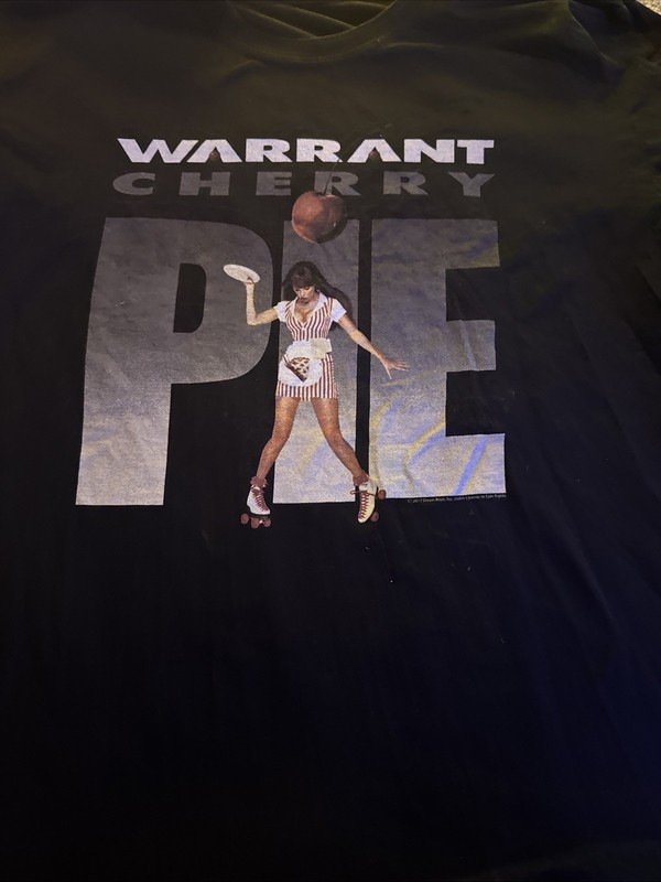 Warrant Cherry Pie Vintage Black Men's T-Shirt XL 1980s Hair Metal Jani Lane