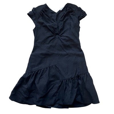 chinese dress ladies Sandro // Linen Floral Ruffled Dress – VSP Consignment