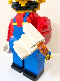 LEGO Minifigure Jumbo 3723 Big Size Mario Custom Built Figure Rare Authentic