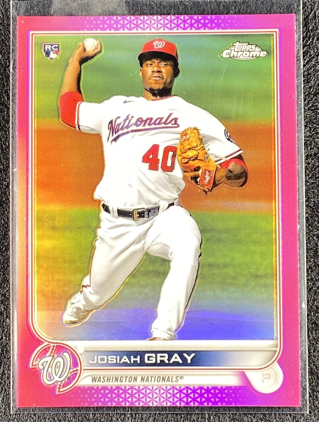 2022 Topps Chrome JOSIAH GRAY Pink Refractor Rookie Card RC #160 Nationals