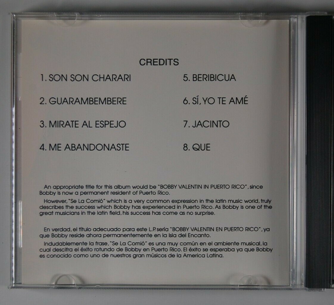 BOBBY VALENTIN Se La Comio SALSA LATIN CD FANIA MINT | eBay
