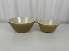 At Home America Nesting Bowls Set 2 PCS Farmhouse Pottery Mixing Serving Yellow