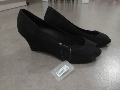 Neue schwarze Moa Wildleder Keilabsatzschuhe - Gr. 40