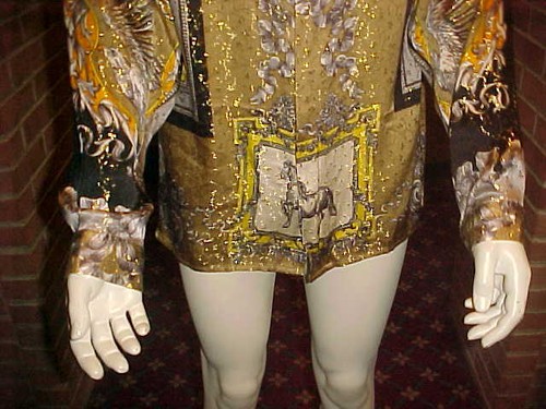 CAMISA DE SEDA MULTICOLOR METÁLICA DIOSES GRIEGOS CREMA DE SEDA VINTAGE PARA HOMBRE TALLA MEDIANA - Imagen 7 de 10