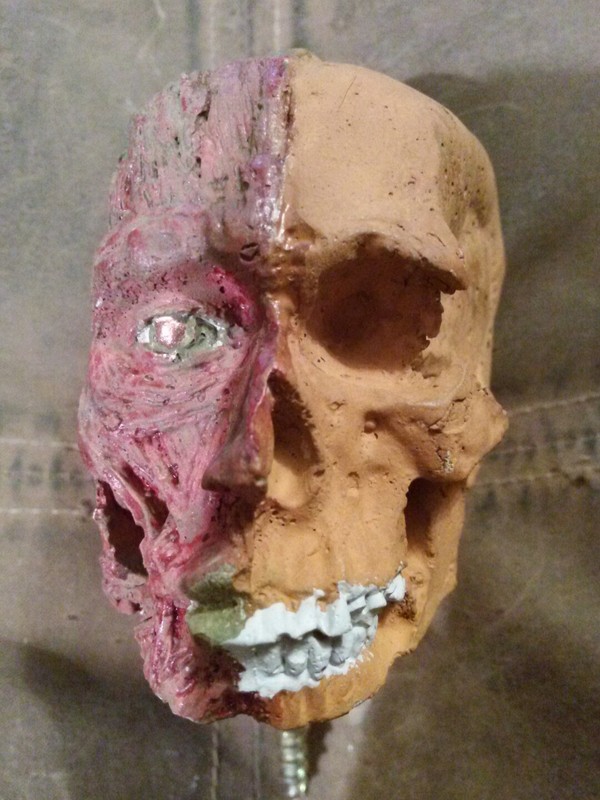 SKULL Skull Skeleton Two face Concrete with screw