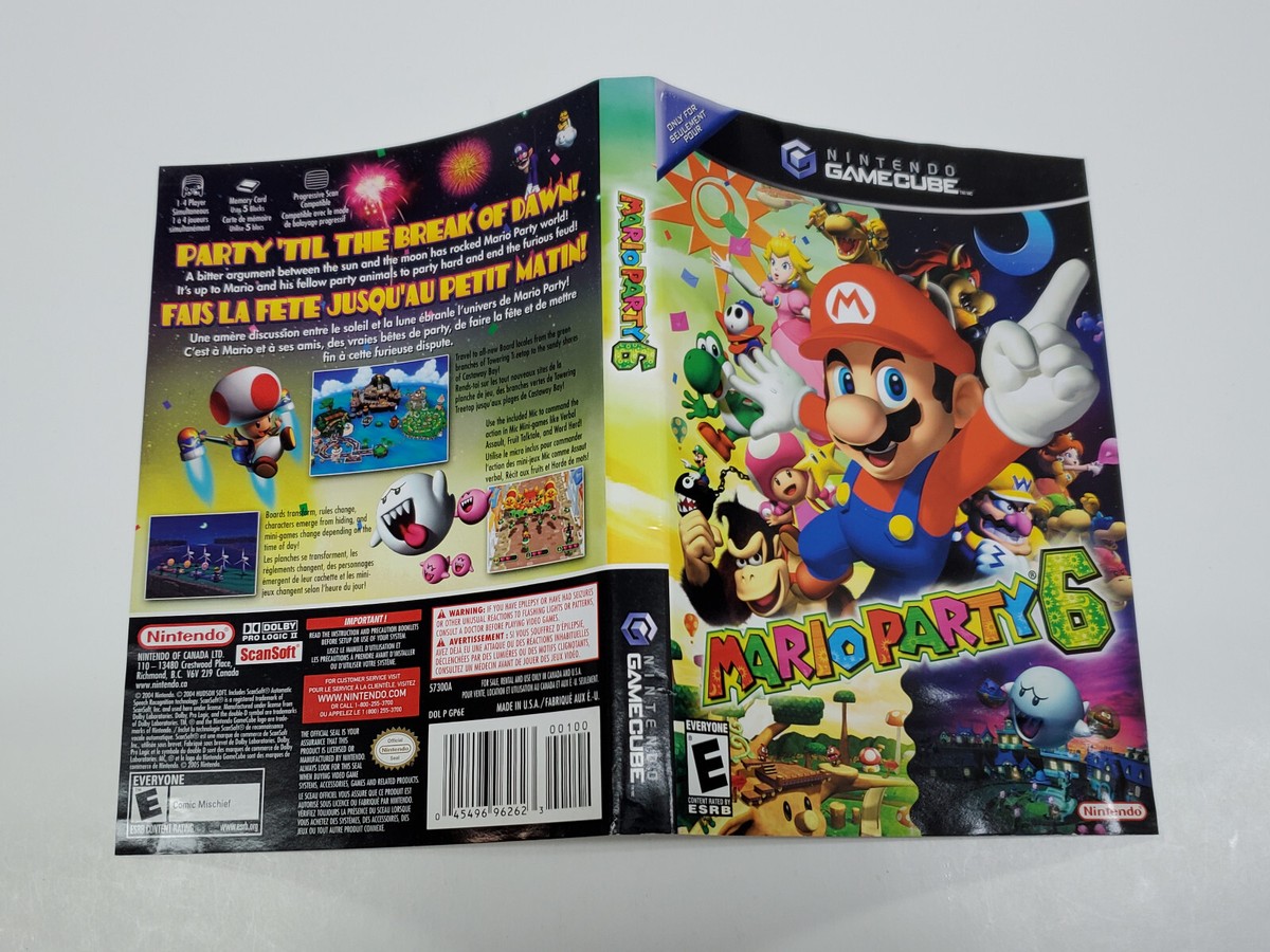 Custodia Originale + Artwork Mario Party 6 Per Gamecube - Solo Contenitore (NO GIOCO)
