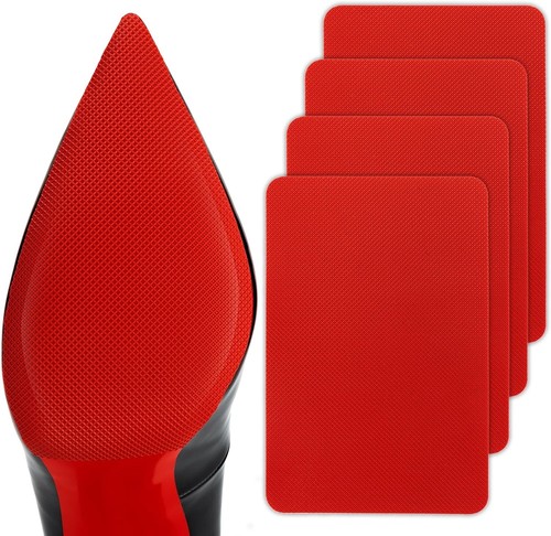 Red Sole Protectors, 4 Pcs Self-Adhesive Shoe Bottom (M, 6" by 4", Red)