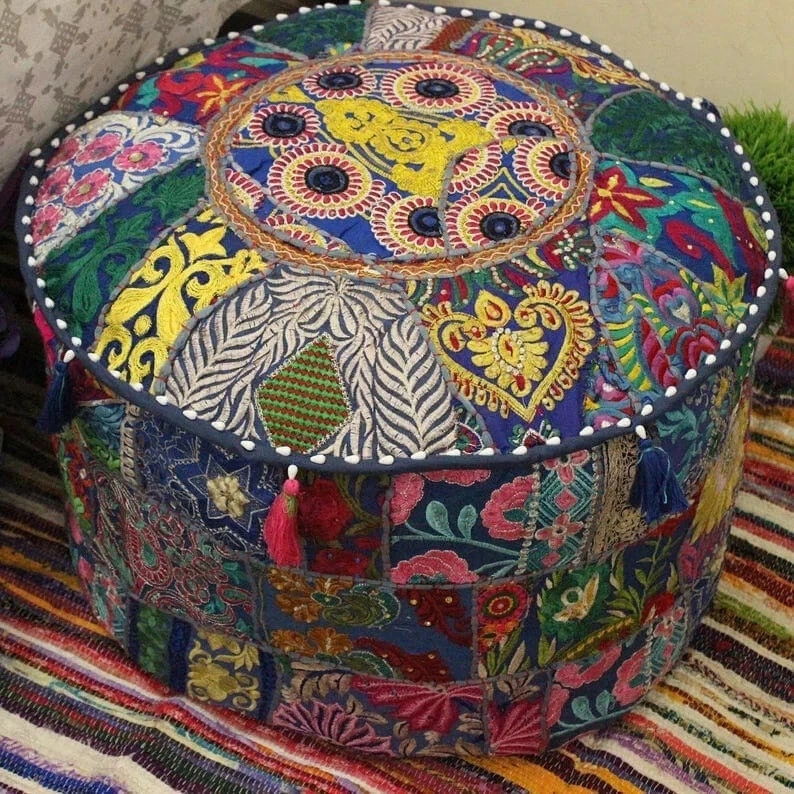 Floral pouf ottoman deals