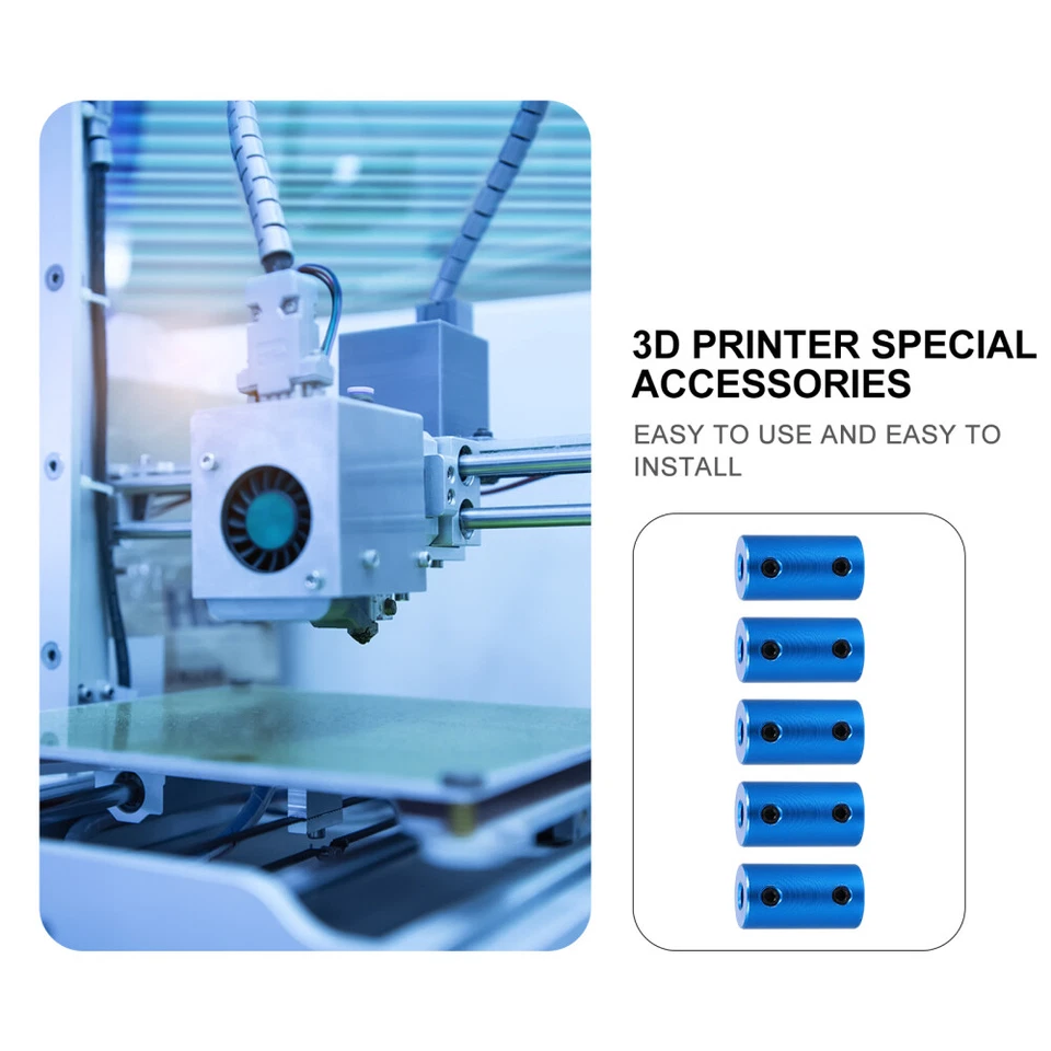 Conector de acoplador de rueda de motor paso a paso rígido de acoplamiento de eje de 5 piezas (5x8 mm) Foto 2 de 4