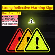 Set of 2 : Auto Decal Car Nighttime Driving Safety Warning Reflective Stickers