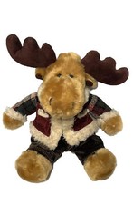 Dan Dee Collectors Choice Hoilday Moose Plush Stuffed Animal Plaid Corduroy 16