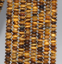 2x4MM YELLOW TIGER EYE GEMSTONE GRADE A RONDELLE LOOSE BEADS 15"