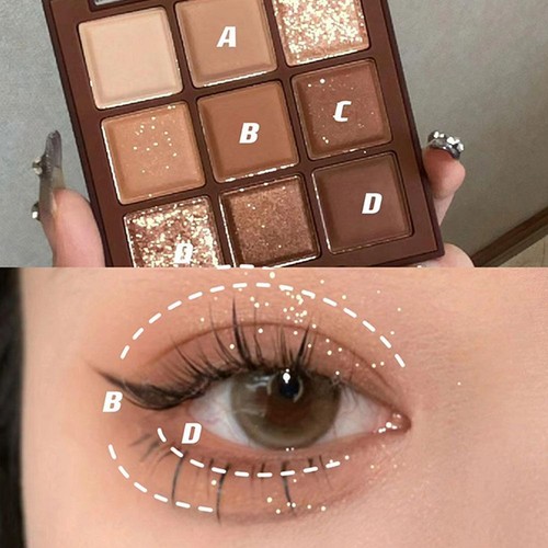 Paleta de sombras de ojos chocolate EarthColor nueve colores plato de sombra de ojos Navidad EE. UU. - Imagen 9 de 11