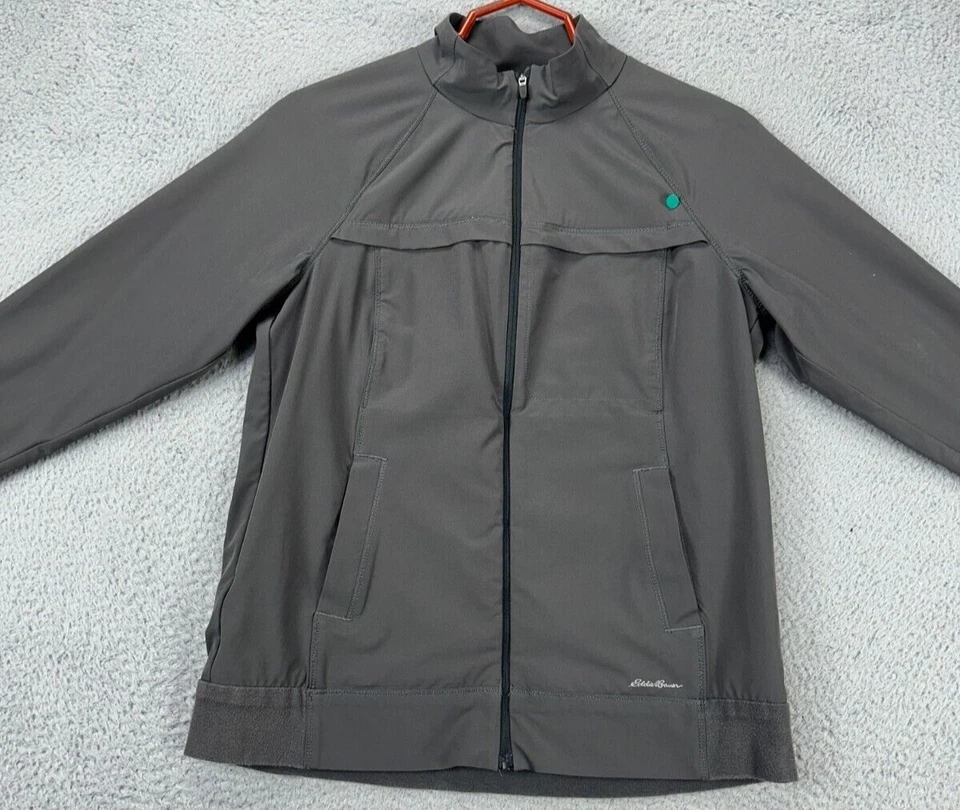 Eddie Bauer Jacket Womens Medium Grey Full Zip Windbreaker Long Sleeve Pocket - Image 2 of 4