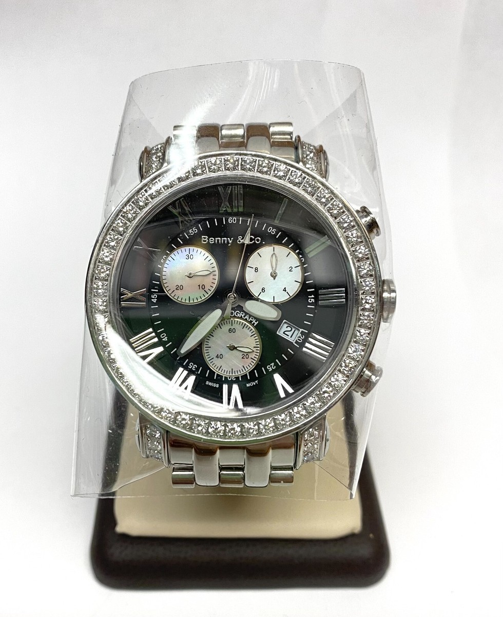 BENNY DIAMOND 3ct QUARTZ with BLACK DIAL Men's Watch