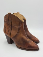 Massimo Dutti 3" Heeled Ankle Boot Womens 8 (brown)