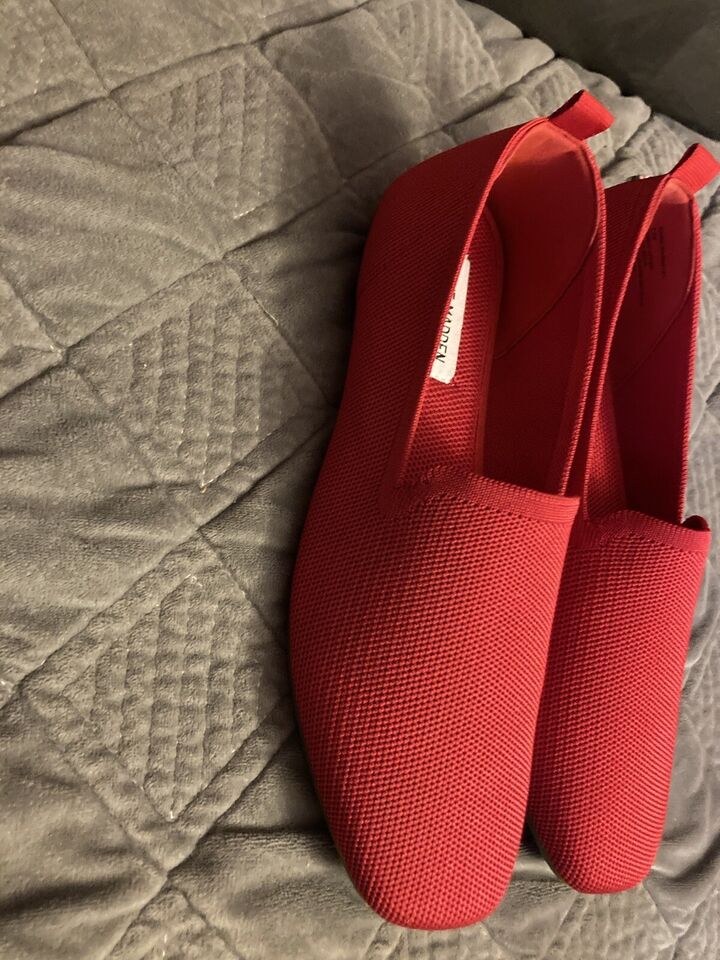 Steve Madden Sabin Red Knit Flats Loafers No Box Size 8 Women | eBay