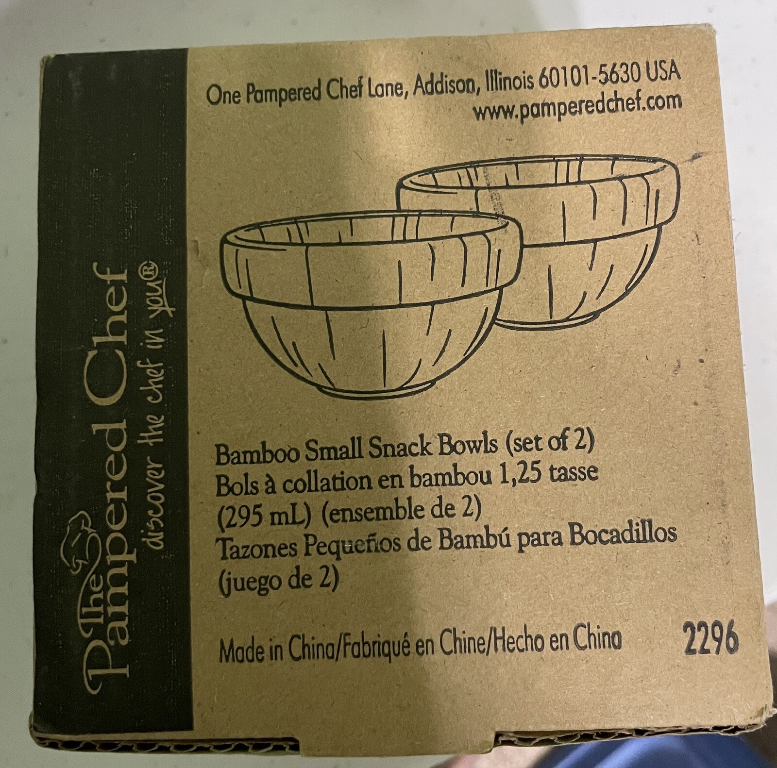 2 Pampered Chef Bamboo Snack Bowls eBay