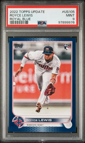 Royce Lewis 2022 Topps Update Royal Blue Parallel Rookie PSA 9 MINT #US105