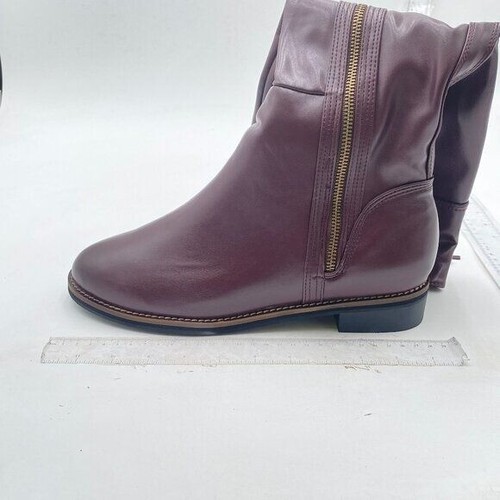 Wine Pointed Decorative Buckle Tassel Knee High Boots Low Chunky Heel Long Boot