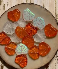 beads for jewelry making Czech glass mixed maple leaf beads
