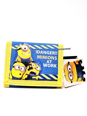 Despicable Me Minions At Work Wallet  I.D Holder Trifold Kids Universal Studios 