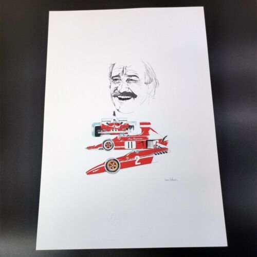 Stampa di disegno Nani Tedeschi e pilota Clay Regazzoni 1994 - Afbeelding 1 van 2