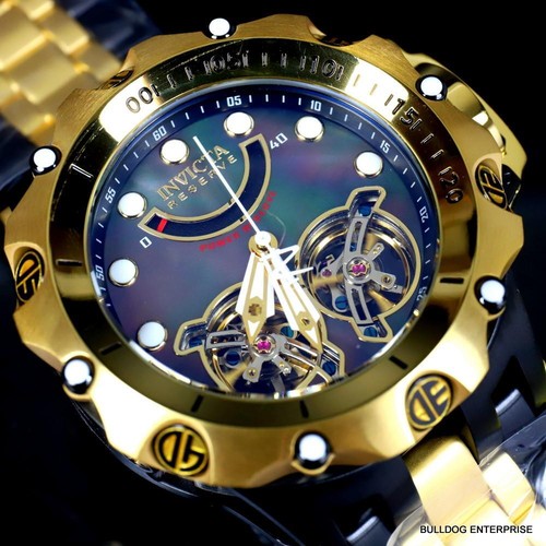 Invicta Reserve Venom Hybrid Double Open Heart Automatic Black Gold Tn Watch New - 第 5/12 張圖片