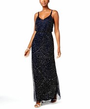 $399 Adrianna Papell Women's Blue Blouson Gown Formal Dress Size 4 *DAMAGED*
