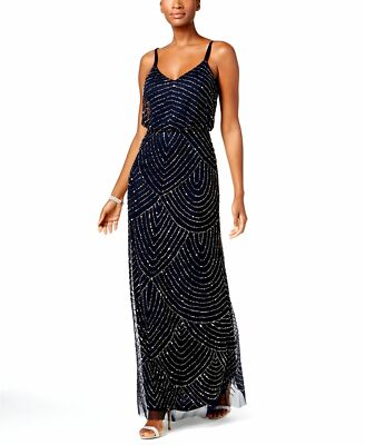 $399 Adrianna Papell Women's Blue Blouson Gown Formal Dress Size 4  *DAMAGED* | eBay