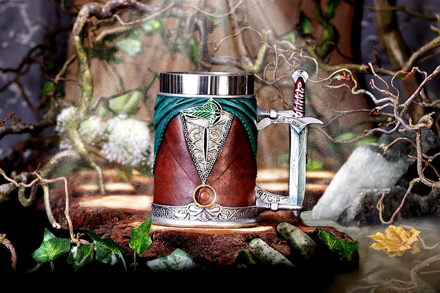 Nemesis Now Officially Licensed Lord of The Rings Frodo Tankard, Brown, 15.5cm
