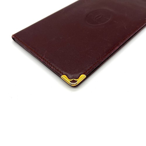 Cartier Wallet Must Bordeaux Leather Long Bifold Purse From Japan Authentic - Picture 6 of 15