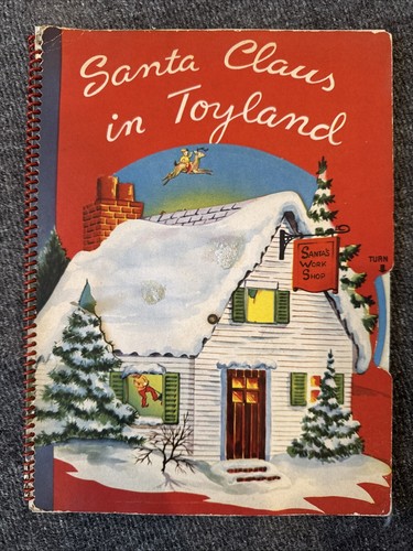 SANTA CLAUS in TOYLAND Vintage Kids Book Pop-Up book Harry Doehla 1951 Vintage - Imagen 1 de 15