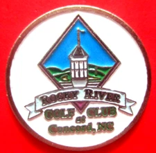 vtg - ROCKY RIVER GOLF CLUB gc - Ball Marker - Flat - Metal - Concord NC