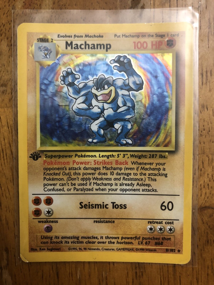 Machamp evolution lot of 6 Pokemon Cards Machop Machoke 1st Ed