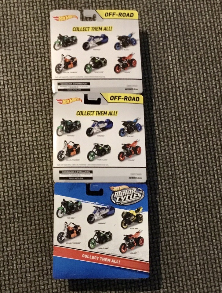 HOT WHEELS MOTORCYCLES, ROLIN’ THUNDER, XBLADE, TWIN FLAME 1/18 SCALE