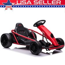 24V Kids Electric Go Kart Dual Motor Drifting Ride-On Toy for Ages 8-14, 155 Lb