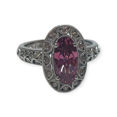 Tacori IV Sterling 925 Silver Epiphany CZ Pink Stone Ring Sz 9