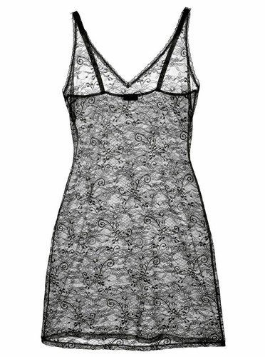Cosabella TRENTA Black Sheer Stretch Nylon All Over Lace Chemise & Bikini - M - Picture 2 of 9