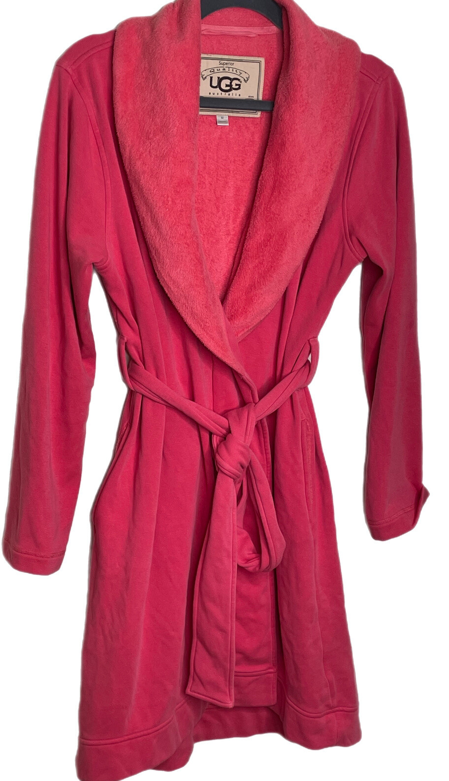 Ugg Australia Soft Cozy Coral Above Knee Fleece Lined Bathrobe Women's