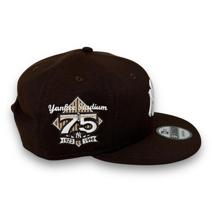 Gorra New Era NY Yankees 75th Ajustable 9FIFTY Snapback - Marrón Oscuro - Nueva con Etiquetas Foto 4 de 4