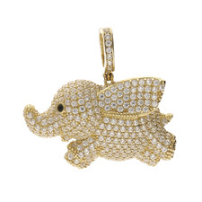 10 Karat Gold CZ Elephant Charm