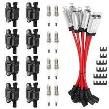 8 Pack UF413 Square Ignition Coil & Spark Plug Wire For Chevy GMC 4.8L 5.3L 6.0L