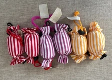 6 pack candy stripe Reusable Eco-friendly Grocery Bag Eco Shopper Foldable Pouch